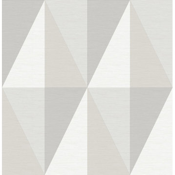 Aspect Grey Geometric Faux Grasscloth Wallpaper Bolt