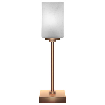 Luna 1-Light Table Lamp, New Age Brass/Square White Muslin