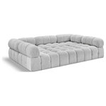 Meridian Furniture - Ames Boucle Fabric U-Shaped Modular Sectional, Grey, 6-Piece: 3 Armless Chair, 2 Corner Chair, 1 Ottoman - B - Introduce a touch of modern sophistication to your living area with the exquisite Ames Boucle Fabric Sectional. With plush grey boucle fabric and unique design, it will elevate the visual appeal of your living space. This elegant and captivating sectional can be mixed and matched with other pieces from the collection to create an endless array of stunning looks. So, get ready to transform your living area into an inviting and stylish haven with the Ames Boucle Fabric Sectional.