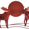 Beautiful 3D Metal Moose Wall Hanging Forest Scene