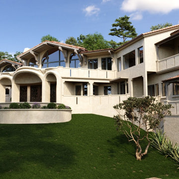 3D Villa Render: Coastal Architecture in Pebble Beach, California