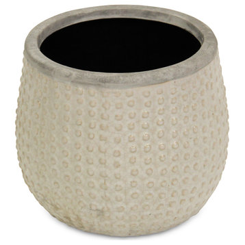 Beige Ceramic Pot - Large & Curved