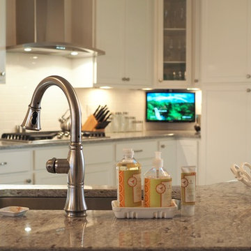 TV Mounted Under Kitchen Counter