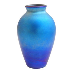 American Blue Art Glass Vase Lamp Base - Products