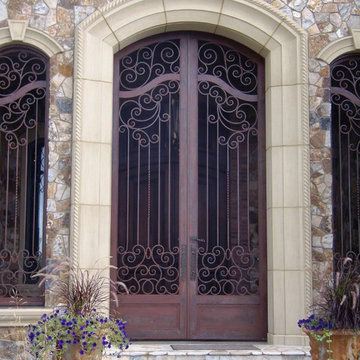 Door trim with roping pattern