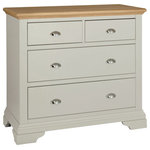 Bentley Designs - Hampstead Soft Grey and Pale Oak 2-Over 2-Chest of Drawers - Hampstead Soft Grey & Pale Oak 2 over 2 Chest of Drawers offers elegance and practicality for any home. Soft-grey paint finish contrasts beautifully with warm American Oak veneer tops, guaranteed to make a beautiful addition to any home.