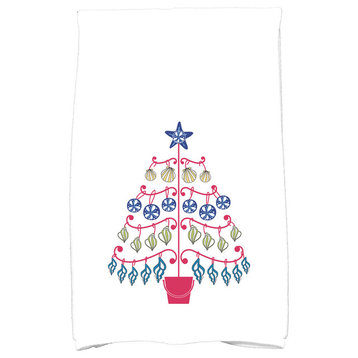 Beach Tree Holiday Geometric Print Kitchen Towel, Pink