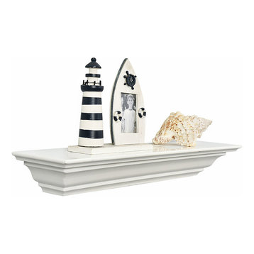 Corona Crown Molding Floating Wall Shelf, White, 24"