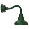 8in. Green Gooseneck Barn Light with Chic Arm