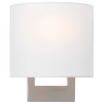 Livex Lighting - Livex Lighting Hayworth Brushed Nickel Light ADA Wall Sconce - Raise the style bar with a designer wall sconce in a handsome and versatile contemporary manner. This one light wall sconce comes in a brushed nickel finish with a rectangular off-white fabric hardback shade.