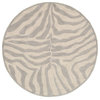 Zebra Print Area Rug, 5' Round