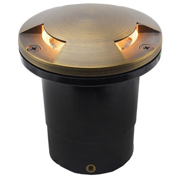 12V Composite Ground Well Light With 3-Directional Mushroom Cover, Bronze
