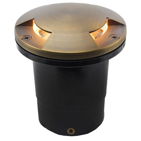 12V Composite Ground Well Light With 3-Directional Mushroom Cover, Bronze