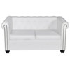 vidaXL Sofa Chesterfield Loveseat Settee Couch Sofa Artificial Leather White