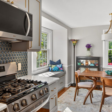 Contemporary Kitchen & Dining Space with Timeless Wood Details