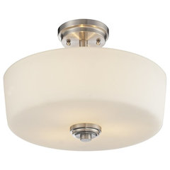 Bankloft 6-Light Semi-Flush-Mount Drum Light - Polished Nickel