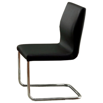 Benzara Lodia I Contemporary Side Chair, Set oOf 2, Black