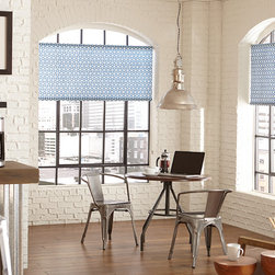 Premier Decorative Roller Shade in Trellis Lake - Roller Shades