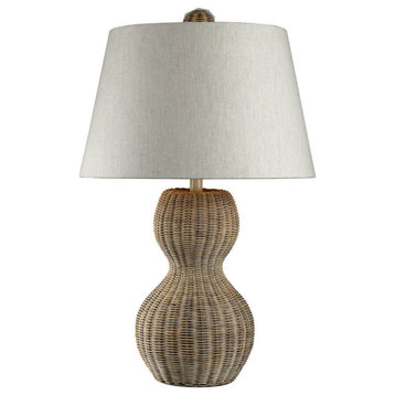 26" Sycamore Hill Rattan Table Lamp, Light Natural Finish