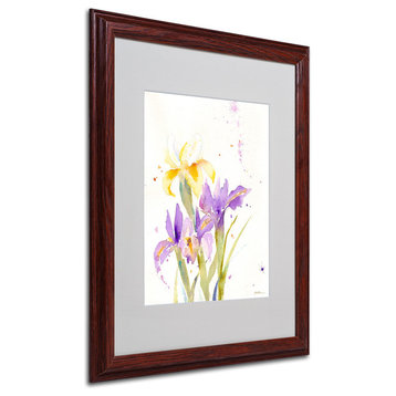 'The Golden Iris' Matted Framed Canvas Art by Sheila Golden
