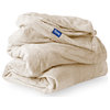 Bare Home Microplush Fleece Blanket, Oyster, Twin/Twin Xl