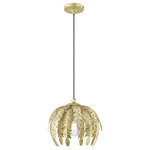Livex Lighting - Livex Lighting Winter Gold 1-Light Mini Pendant - Perennial popular acanthus leaves band together for a traditional heritage look that spans centuries. The winter gold Acanthus mini pendant will add an architectural element to your home.