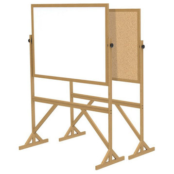 Ghent's Wood 3' H x 4' W Reversible Mag. Whiteboard in Natural