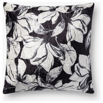 Loloi Decorative Throw Pillow 18"x18" Cover w/Poly BLACK / WHITE