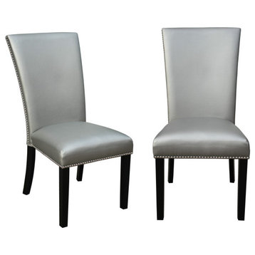 Camila Black Dining Chair, Set of 2, Silver