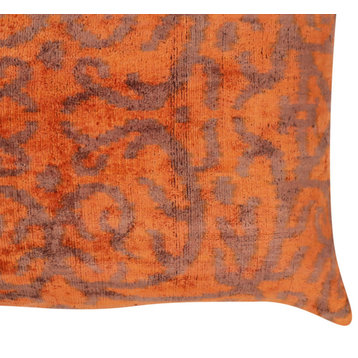 Canvello Decorative Soft Orange Throw Pillow Down Filled 16x24in
