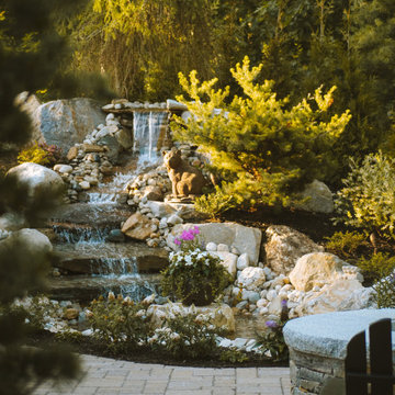 Back Yard Landscape Transformation with Incredible Water Feature