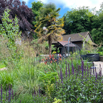 Beautiful paving and planting scheme