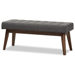 Midcentury Upholstered Benches by Baxton Studio