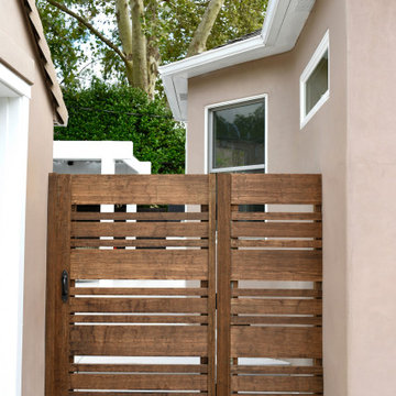 Crafted Wood Gate Featuring Horizontal Wood Design