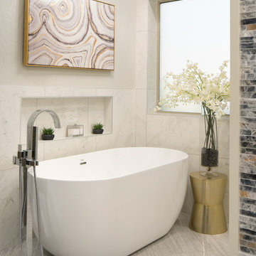 Carrara, Contemporary, & Curbless!