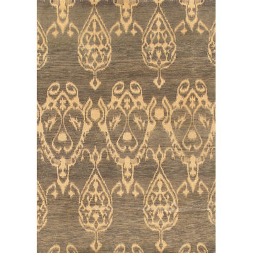 Ikat Collection Hand-Knotted Lamb's Wool Area Rug, 4'x5'8"