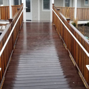 Powder Coated White Railings on Ramp