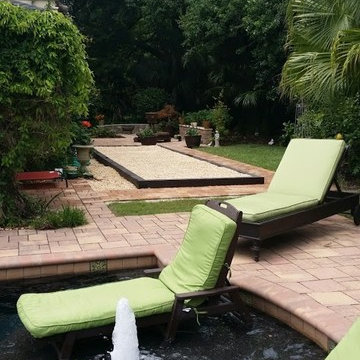 Pool with Bocce Ball Court