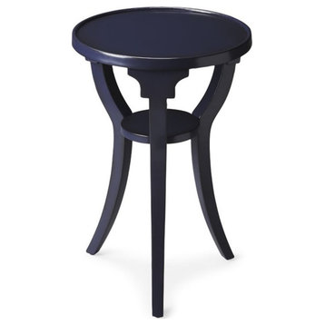 Butler Round Accent Table, Blue