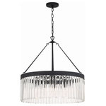 Crystorama - Crystorama EMO-5406-BF 8 Light Chandelier in Black Forged - Art deco design is exemplified in the Emory collection with its streamlined shape and exuberant crystals. The collection features a row of smooth glass crystals hanging from a steel frame. Available in black forged and vibrant gold finish, this collection adds all the sparkle and glamour you need in a fixture.