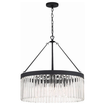 Crystorama EMO-5406-BF 8 Light Chandelier in Black Forged