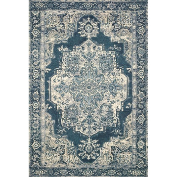 Mika In/out Area Rug by Loloi, Dk Blue / Dk Blue, 3'11"x5'11"