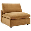 Modway Commix Down Filled Performance Velvet Armless Chair in Cognac Brown
