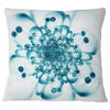 Typical Blue Snowy Fractal Flower Floral Throw Pillow, 18"x18"