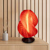 13.5" Mid-Century Coastal Plant-Based PLA 3D Printed Dimmable LED Table Lamp, Red