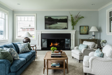 Photo of a beach style living room in Seattle.