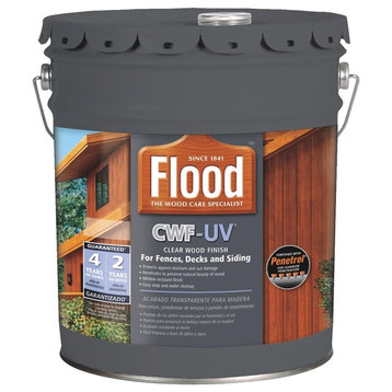 Flood FLD542-5 CWF-UV Exterior Wood Finish, Clear, 5 gal.