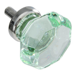 CKP - Elegance Knob, Light Green Glass, Nickel Base - Cabinet And Drawer Knobs