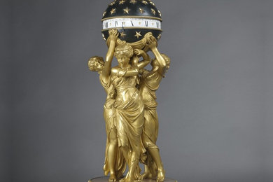 A  Louis XVI Style Cercles Tournants Clock Depicting The Three Graces