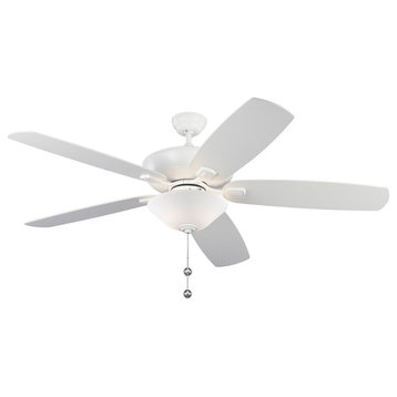 5 Blade 60 Inch Ceiling Fan Light Kit-Matte White Finish - Ceiling Fans